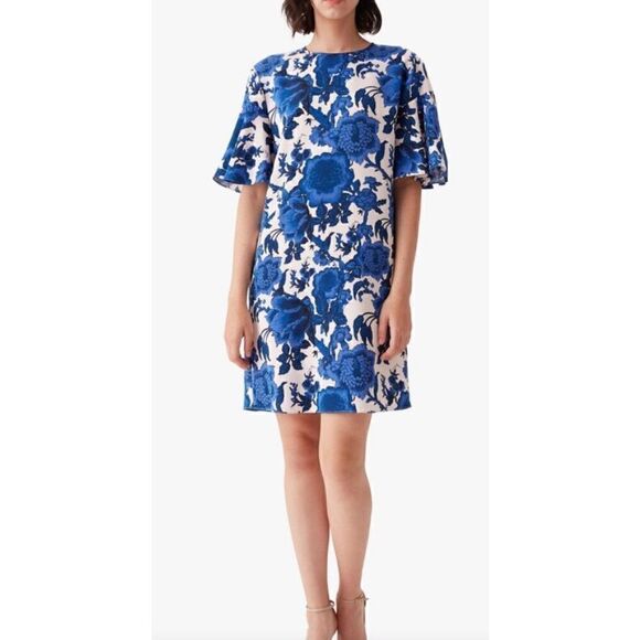 Diane von Furstenberg Arlene Mini Dress in Blue & White NWT Size Small - Picture 2 of 6